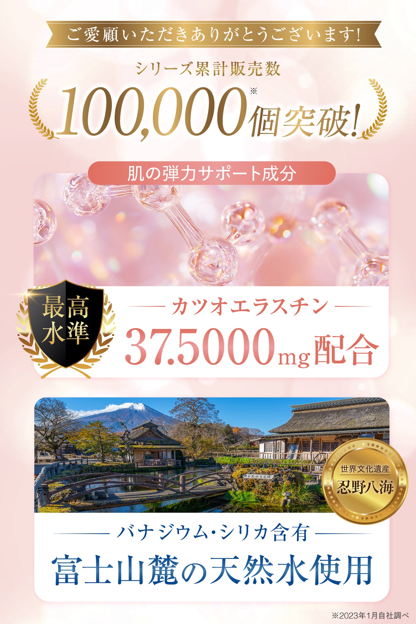 AMONA バストケアサプリメント エラスチン[375000mg配合] 濃縮プラセンタ 60粒