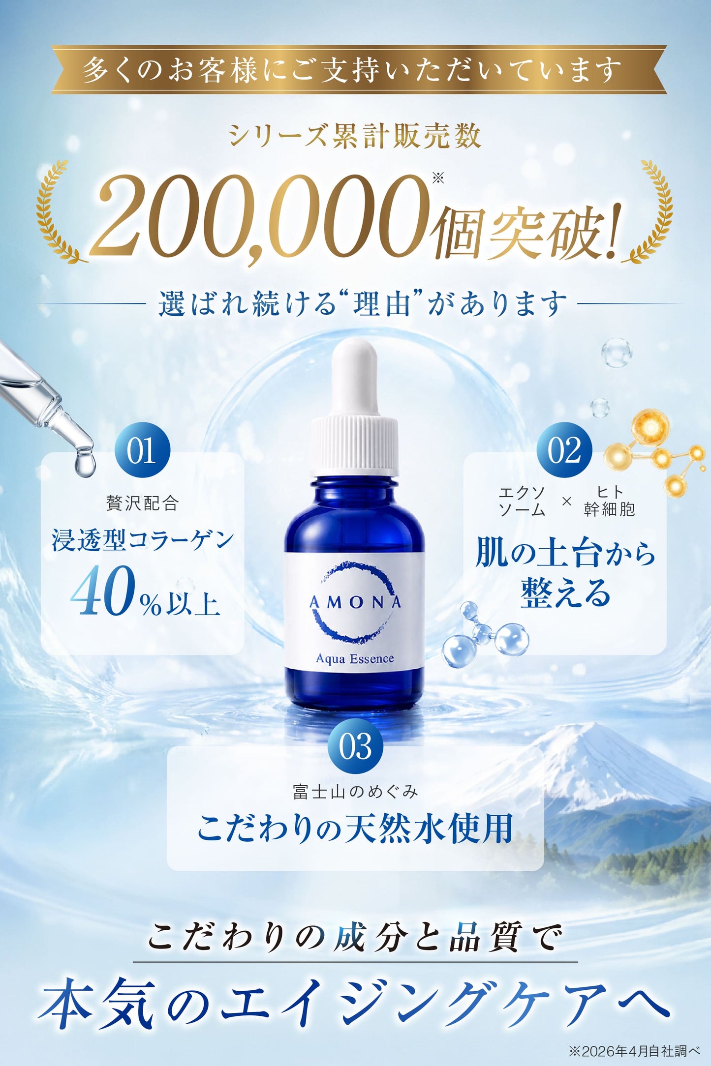 AMONA エクソソーム×NMN 美容液 【浸透型コラーゲン40％配合】